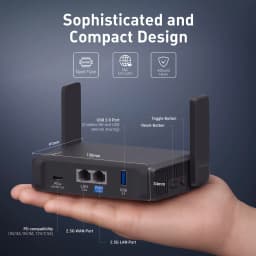 GL.iNet GL-BE3600 (Slate 7) Wi-Fi 7 Travel Router Dual-band Portable Travel Router, Pocket WiFi 7, 2.5G Router, Portable VPN Routers WiFi for Travel, Public Computer Routers, Business Trip, Mobile/RV/Cruise/Plane 