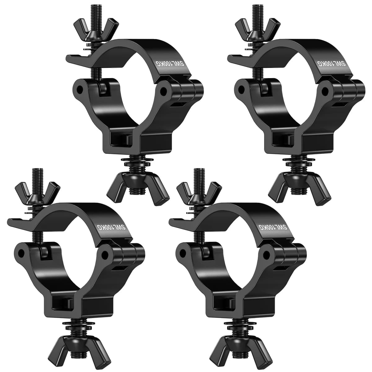 Datewink 2/4Pcs Heavy Duty Hooks Stage Lights Clamp Hanger Hooks 100kg 48-52mm Bracket For Par Light DJ Lighting Holder Truss