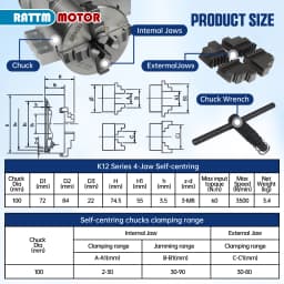 【EU BR】K11-100/K12-100mm 3/4 Jaw Chuck 100mm 4th Axis + Tailstock Kit for Mini CNC Router/Woodworking Engraving