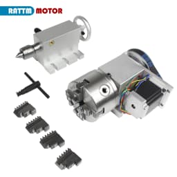 【EU BR】K11-100/K12-100mm 3/4 Jaw Chuck 100mm 4th Axis + Tailstock Kit for Mini CNC Router/Woodworking Engraving
