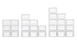 6/9/12 Pack Shoebox Magnetic Clear Plastic Stackable Upgraded Oversized Shoe Organizer,Stackable Clear Shoe Organizer for Home/O