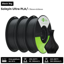 3/5/10 PCS Creality Soleyin Ultra PLA 1.75mm 3D Printer Filament Hi-Strength Low-Shrink Eco-Friendly for Creality K1 MAX/ K1C