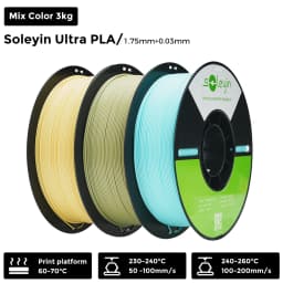 3/5/10 PCS Creality Soleyin Ultra PLA 1.75mm 3D Printer Filament Hi-Strength Low-Shrink Eco-Friendly for Creality K1 MAX/ K1C