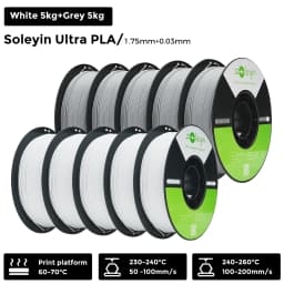 3/5/10 PCS Creality Soleyin Ultra PLA 1.75mm 3D Printer Filament Hi-Strength Low-Shrink Eco-Friendly for Creality K1 MAX/ K1C