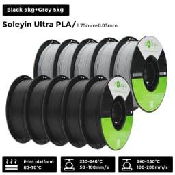 3/5/10 PCS Creality Soleyin Ultra PLA 1.75mm 3D Printer Filament Hi-Strength Low-Shrink Eco-Friendly for Creality K1 MAX/ K1C