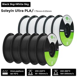 3/5/10 PCS Creality Soleyin Ultra PLA 1.75mm 3D Printer Filament Hi-Strength Low-Shrink Eco-Friendly for Creality K1 MAX/ K1C