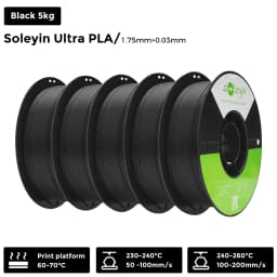 3/5/10 PCS Creality Soleyin Ultra PLA 1.75mm 3D Printer Filament Hi-Strength Low-Shrink Eco-Friendly for Creality K1 MAX/ K1C