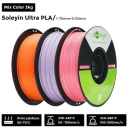 3/5/10 PCS Creality Soleyin Ultra PLA 1.75mm 3D Printer Filament Hi-Strength Low-Shrink Eco-Friendly for Creality K1 MAX/ K1C