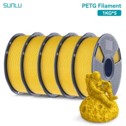 SUNLU 5KG PETG /Clear 3D Printer Filament 1.75mm 1000g Spool (2.2lbs) Neatly Arranged No Knot Filament Fit Most FDM Printer