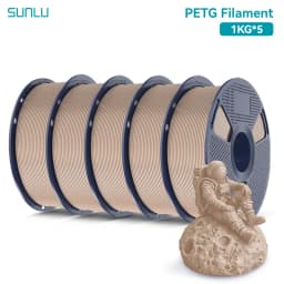 SUNLU 5KG PETG /Clear 3D Printer Filament 1.75mm 1000g Spool (2.2lbs) Neatly Arranged No Knot Filament Fit Most FDM Printer