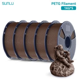 SUNLU 5KG PETG /Clear 3D Printer Filament 1.75mm 1000g Spool (2.2lbs) Neatly Arranged No Knot Filament Fit Most FDM Printer