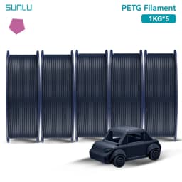 SUNLU 5KG PETG /Clear 3D Printer Filament 1.75mm 1000g Spool (2.2lbs) Neatly Arranged No Knot Filament Fit Most FDM Printer