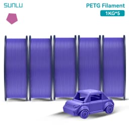 SUNLU 5KG PETG /Clear 3D Printer Filament 1.75mm 1000g Spool (2.2lbs) Neatly Arranged No Knot Filament Fit Most FDM Printer