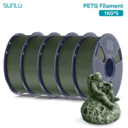 SUNLU 5KG PETG /Clear 3D Printer Filament 1.75mm 1000g Spool (2.2lbs) Neatly Arranged No Knot Filament Fit Most FDM Printer