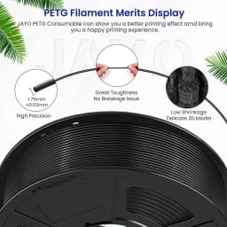 JAYO 3D PETG/PETG Clear 3D Printer Filament 1.75 ±0.02mm 4/9 Rolls High Toughness Neatly Wound Filament Fit Most FDM Printer