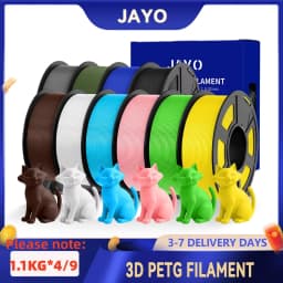 JAYO 3D PETG/PETG Clear 3D Printer Filament 1.75 ±0.02mm 4/9 Rolls High Toughness Neatly Wound Filament Fit Most FDM Printer