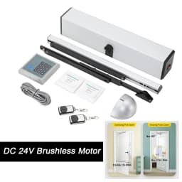 150kg Automatic Swing Door Opener Closer 100v-240V Residential Commercial Electric Swing Gate with 2 Remote Controllers