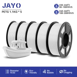 JAYO 5Rolls PETG PLA HSMPETG PLA PLUS PLA META High Speed matte PLA 1.75mm Materials for 100% No Bubble &FDM for 3D Printing