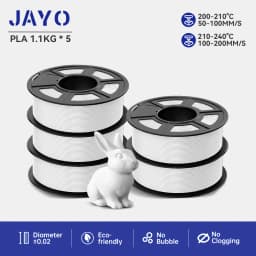 JAYO 5Rolls PETG PLA HSMPETG PLA PLUS PLA META High Speed matte PLA 1.75mm Materials for 100% No Bubble &FDM for 3D Printing