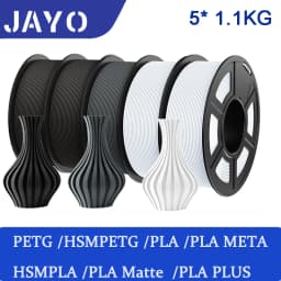 JAYO 5Rolls PETG PLA HSMPETG PLA PLUS PLA META High Speed matte PLA 1.75mm Materials for 100% No Bubble &FDM for 3D Printing