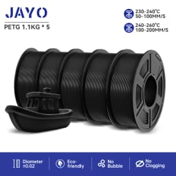 JAYO 5Rolls PETG PLA HSMPETG PLA PLUS PLA META High Speed matte PLA 1.75mm Materials for 100% No Bubble &FDM for 3D Printing