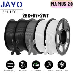 JAYO 5Rolls PETG PLA HSMPETG PLA PLUS PLA META High Speed matte PLA 1.75mm Materials for 100% No Bubble &FDM for 3D Printing