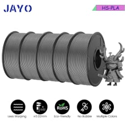 JAYO 5Rolls PETG PLA HSMPETG PLA PLUS PLA META High Speed matte PLA 1.75mm Materials for 100% No Bubble &FDM for 3D Printing