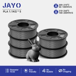 JAYO 5Rolls PETG PLA HSMPETG PLA PLUS PLA META High Speed matte PLA 1.75mm Materials for 100% No Bubble &FDM for 3D Printing