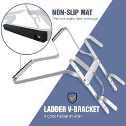 V-Shaped Universal Down Pipe Stand Off, Ladder Accessory Helps Stop Your Ladder Slipping Keep Safety for Fits Most Ladders