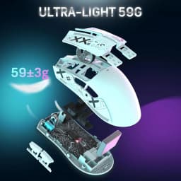 ATTACK SHARK X11 Wireless Gaming Mouse with RGB Magnetic Charging Dock, Wired/2.4G/BT, 22K DPI,Ultralight 59g Tri-Mode with Tape