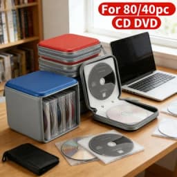 80/40Pcs Large Capacity Disc CD DVD VCD Wallet Storage Organizer Case Holder Album Box Cases with Zipper Bags CD Box Accessories