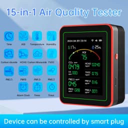Multifunctional Digital Air Quality Monitor CO2 CO TVOC HCHO PM Meter Digital Temperature Humidity Tester Home Air Detector
