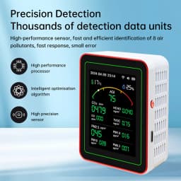 Multifunctional Digital Air Quality Monitor CO2 CO TVOC HCHO PM Meter Digital Temperature Humidity Tester Home Air Detector
