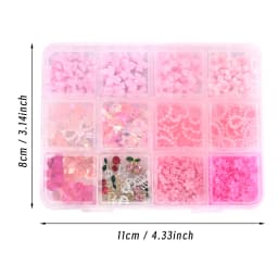 12Grids 3D Bow Nail Art Charms Kit Multicolor Bowknots Flowers Bear Charm Trendy Nail Supplies for Salon DIY Manicure Accessorie