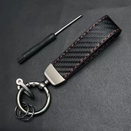 Carbon Fiber Rope Car Keychain Men Women Luxury Key Chain Holder Key Strap Pendant Keyring Horseshoe Buckle Business Gift