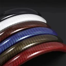 2/3PCS Laser Carbon Fiber Silicone Car Steering Wheel Cover 1K Micro Fiber Leather PVC Wheel Booster Cover Non-Slip Universal