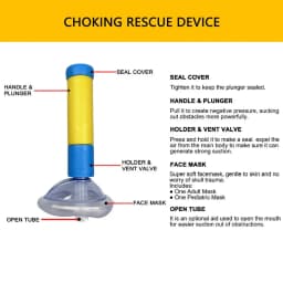 Portable Anti Choking Device Life Saving Suction Vac Anti Asphyxia CPR Training Mask First Aid Kit Adults & Children Home Rescue