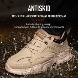 Men Work Shoes Steel Toe Cap Safety Boots European Standard Anti-smash Anti-puncture Men Shoes Light Waterproof Safety Shoes
