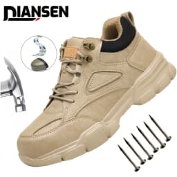 Men Work Shoes Steel Toe Cap Safety Boots European Standard Anti-smash Anti-puncture Men Shoes Light Waterproof Safety Shoes