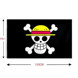New One Piece 90*150cm Polyester Flag, Monkey D. Luffy Straw Hat Pirates Skull Banner, Decorative Trumpet Flag