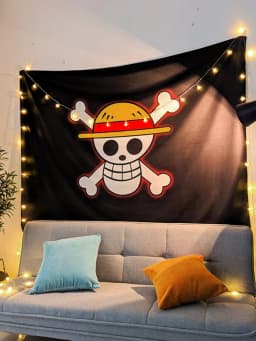 New One Piece 90*150cm Polyester Flag, Monkey D. Luffy Straw Hat Pirates Skull Banner, Decorative Trumpet Flag