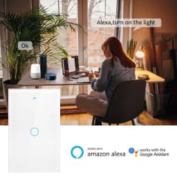 US WiFi Smart Wall Switch Touch Sensor LED Light Switches RF433 1/2/3/4 Gang Works with Tuya Smart Home APP Alexa Google Home