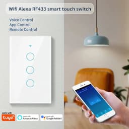 US WiFi Smart Wall Switch Touch Sensor LED Light Switches RF433 1/2/3/4 Gang Works with Tuya Smart Home APP Alexa Google Home