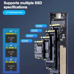 M2 SSD Case NVME SATA Dual Protocol M.2 to USB Type C SSD Enclosure Adapter NVME SATA SSD Disk Box Supports M Keys and B&M Keys