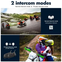 XiNowy V6 Plus Motorcycle Helmet Bluetooth Headset IP65 Waterproof 2 Intercom Modes Noise Reduction Type-C Multi-group Chat MP3
