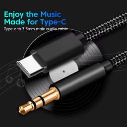 NNBILI Type C To 3.5mm Aux Audio Cable Headset Speaker Headphone Jack Adapter Car Aux for Samsung S25 Note 20 S26 Ultra Tab S7