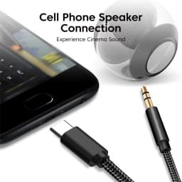 NNBILI Type C To 3.5mm Aux Audio Cable Headset Speaker Headphone Jack Adapter Car Aux for Samsung S25 Note 20 S26 Ultra Tab S7