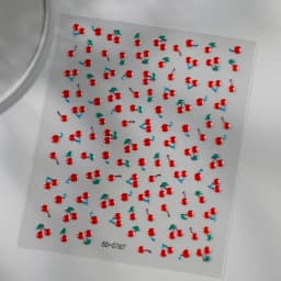 1/2Pcs 5D Red Crystal Cherry Nail Art Stickers Soft Jelly Cherrys Nail Decals Self-Adhesive Fruit Cherry Nail Charms Decoration