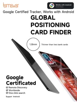 Android Wireless Charging Tracking Location Wallet Tracker Card - Waterproof GPS Locator Compatible with Google Find My App