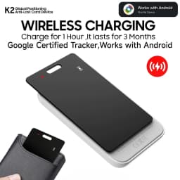 Android Wireless Charging Tracking Location Wallet Tracker Card - Waterproof GPS Locator Compatible with Google Find My App